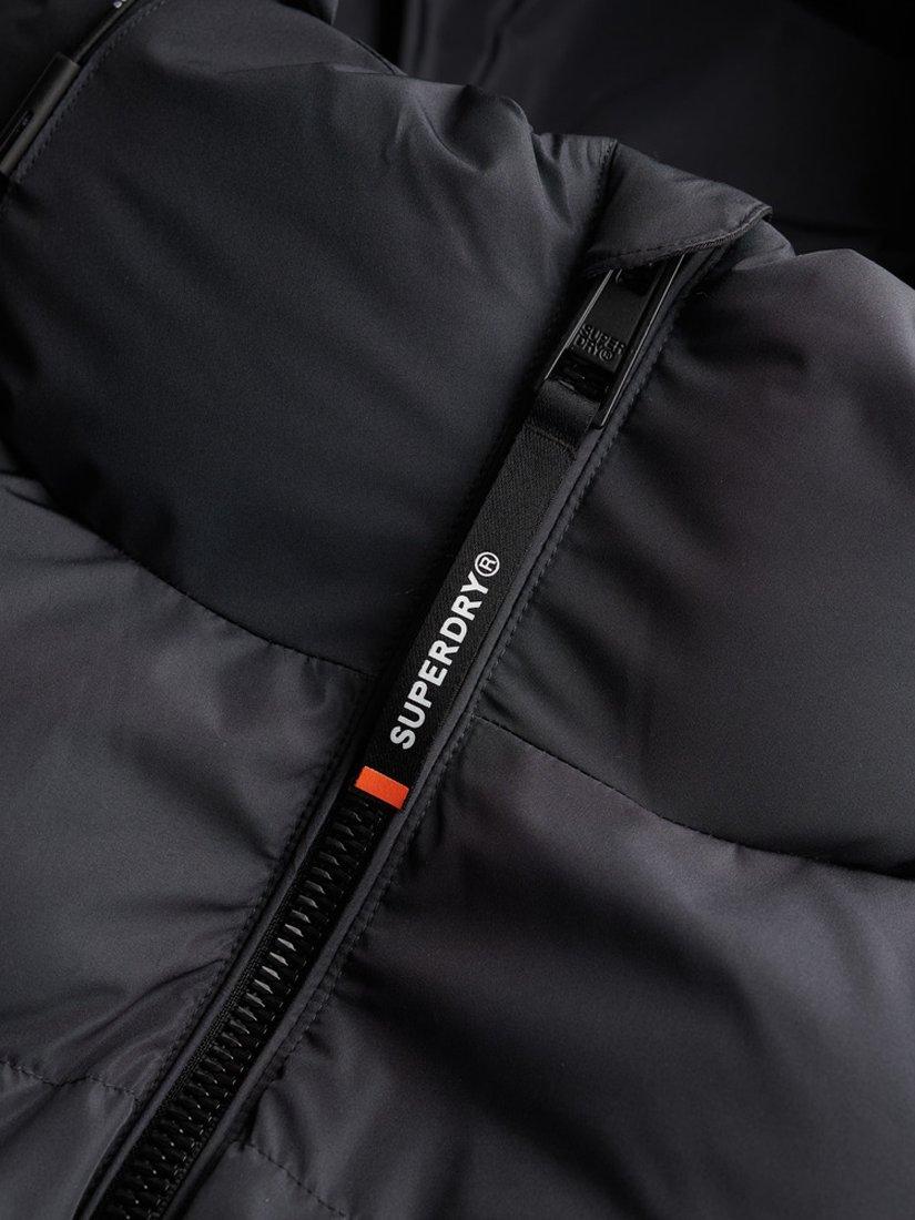Product image 6 of 6, which shows Superdry Hooded Sports Puffer Jacket, Black, S