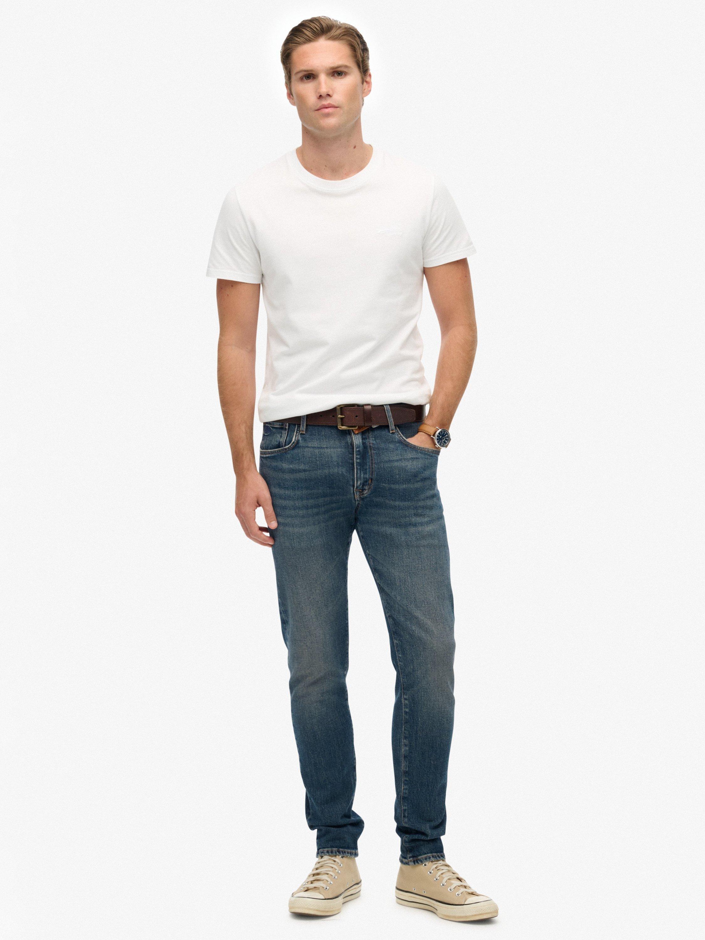 Product image 1 of 6, which shows Superdry Vintage Slim Fit Jeans, Storm Blue, W30/L30