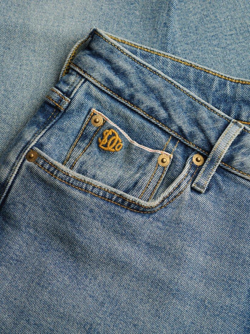 Product image 6 of 6, which shows Superdry Slim Fit Selvedge Denim Jeans, Clapham Blue Selvedge, W30/L30
