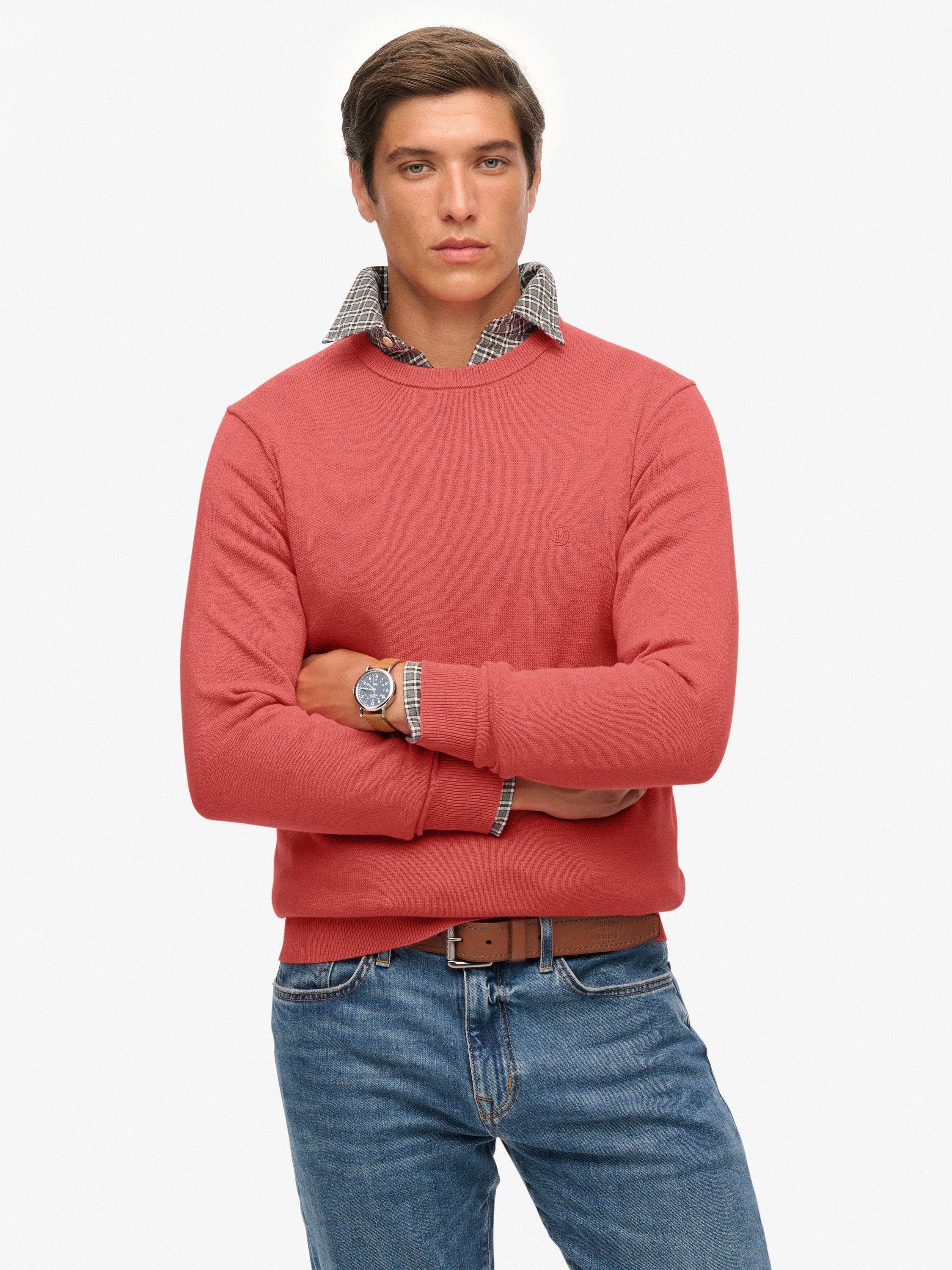 Product image 1 of 5, which shows Superdry Essentials Cotton Jumper, Candy Pink, S
