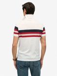 Superdry Cotton Regular Fit Short Sleeve Striped Polo Shirt, Brilliant White