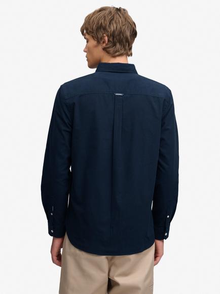 Superdry Cotton Regular Fit Oxford Shirt, Eclipse Navy - view 2, Eclipse Navy