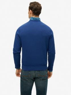 Superdry Cotton Core Logo Stripe Relaxed Crew Sweatshirt, Supermarine Navy - view 2, Supermarine Navy