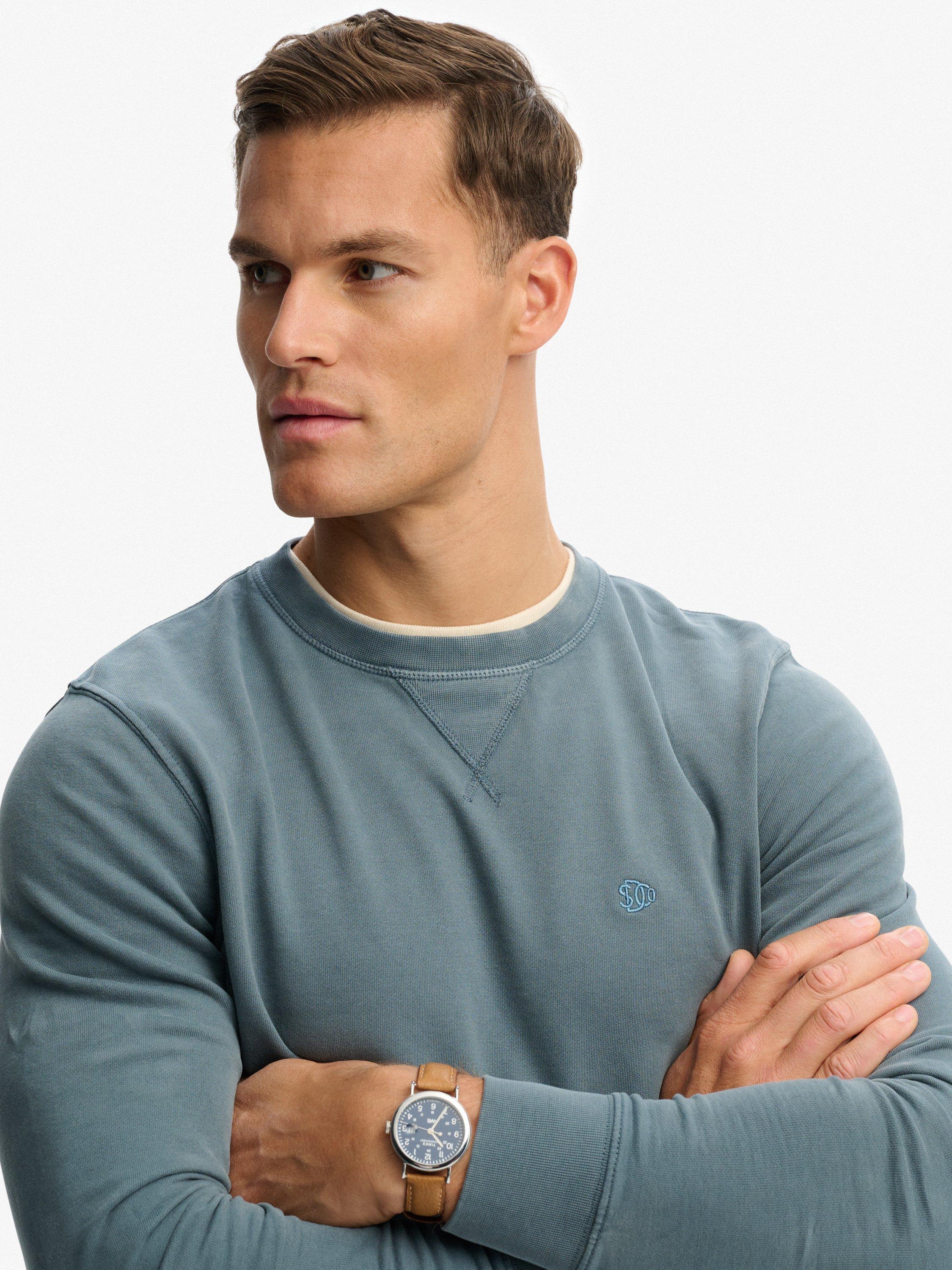 Product image 4 of 5, which shows Superdry Classic Essential Cotton Sweatshirt, Stormy Weather Blue, S