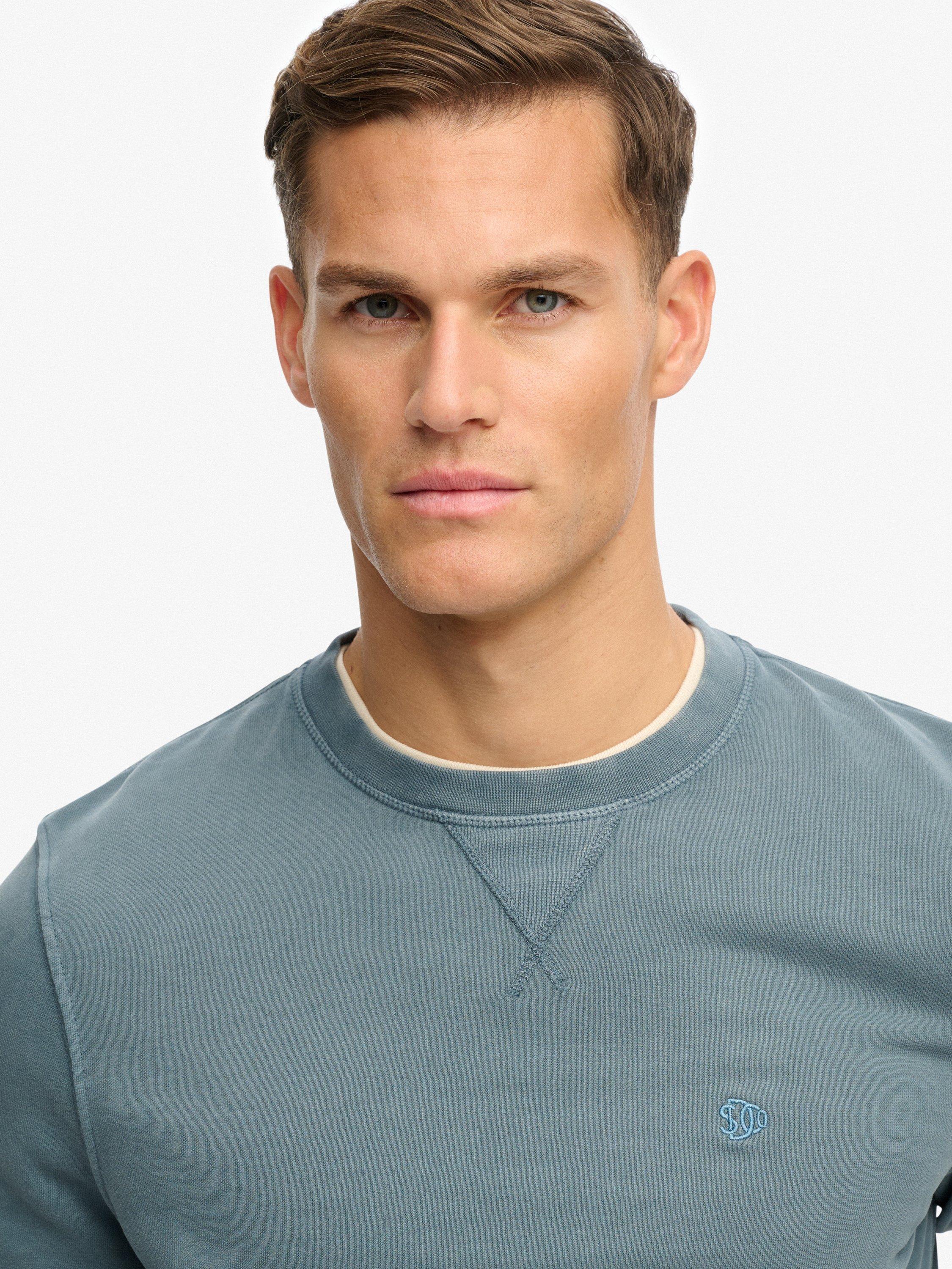 Product image 5 of 5, which shows Superdry Classic Essential Cotton Sweatshirt, Stormy Weather Blue, S