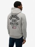 Superdry Cotton Athletic Essentials Hoodie, Grey Marl