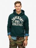 Superdry Athletic Essentials Hoodie, Dark Pine Green
