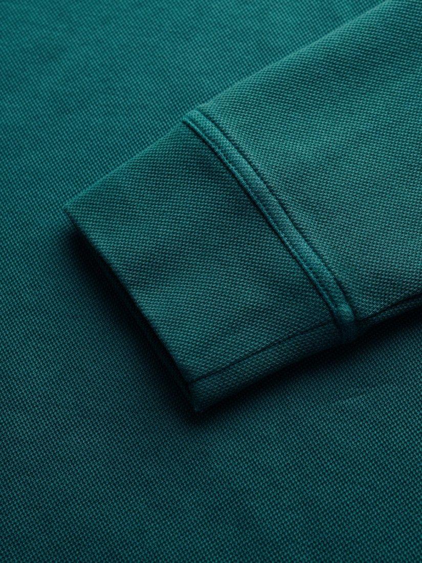 Product image 5 of 5, which shows Superdry Cotton Classic Pique Half Zip Jumper, Washed Green, S