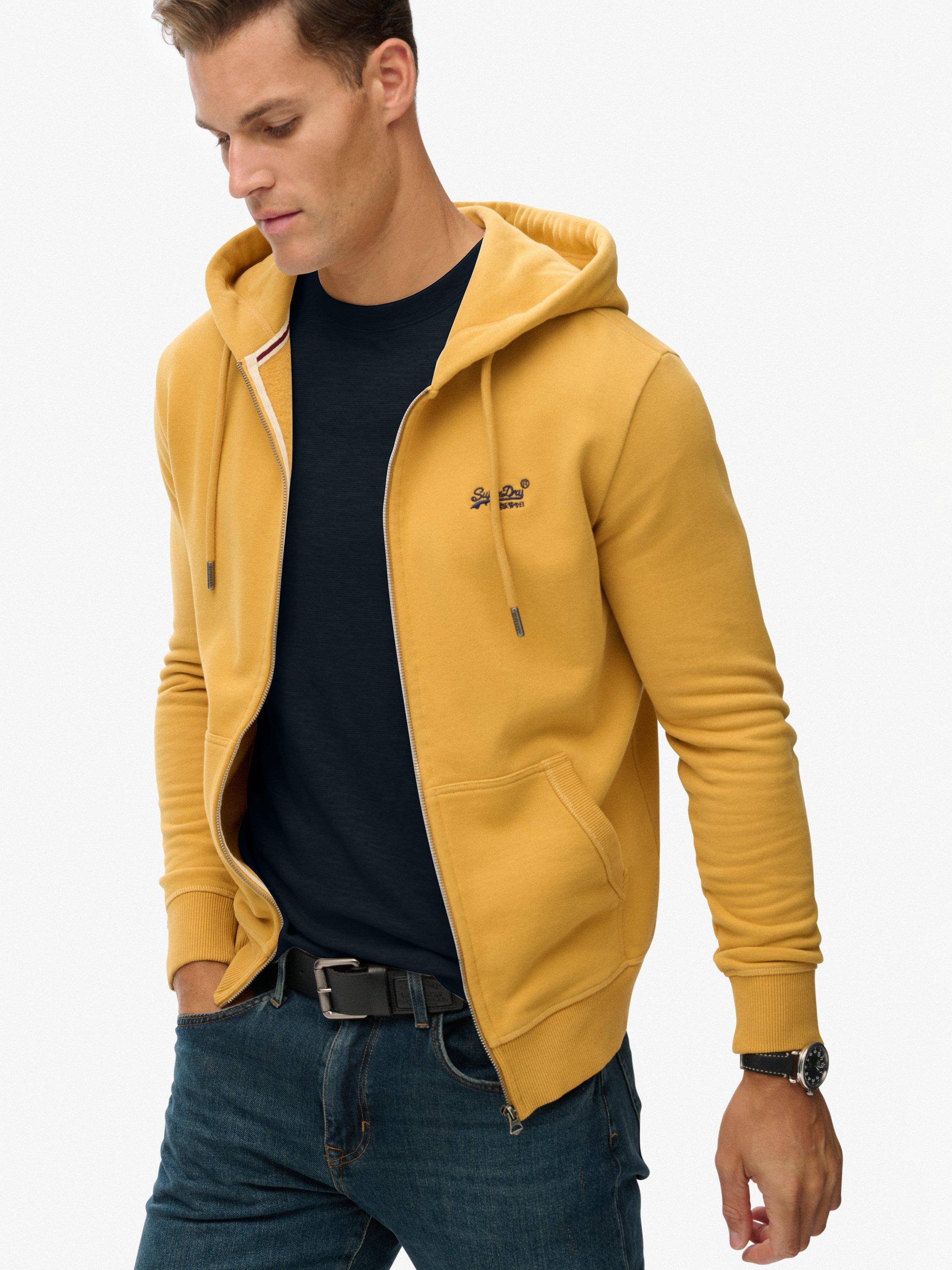 Product image 3 of 5, which shows Superdry Essential Logo Zip Hoodie, Denim Co Ochre Brown, S