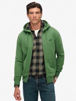Superdry Essential Logo Zip Hoodie, Artichoke Green