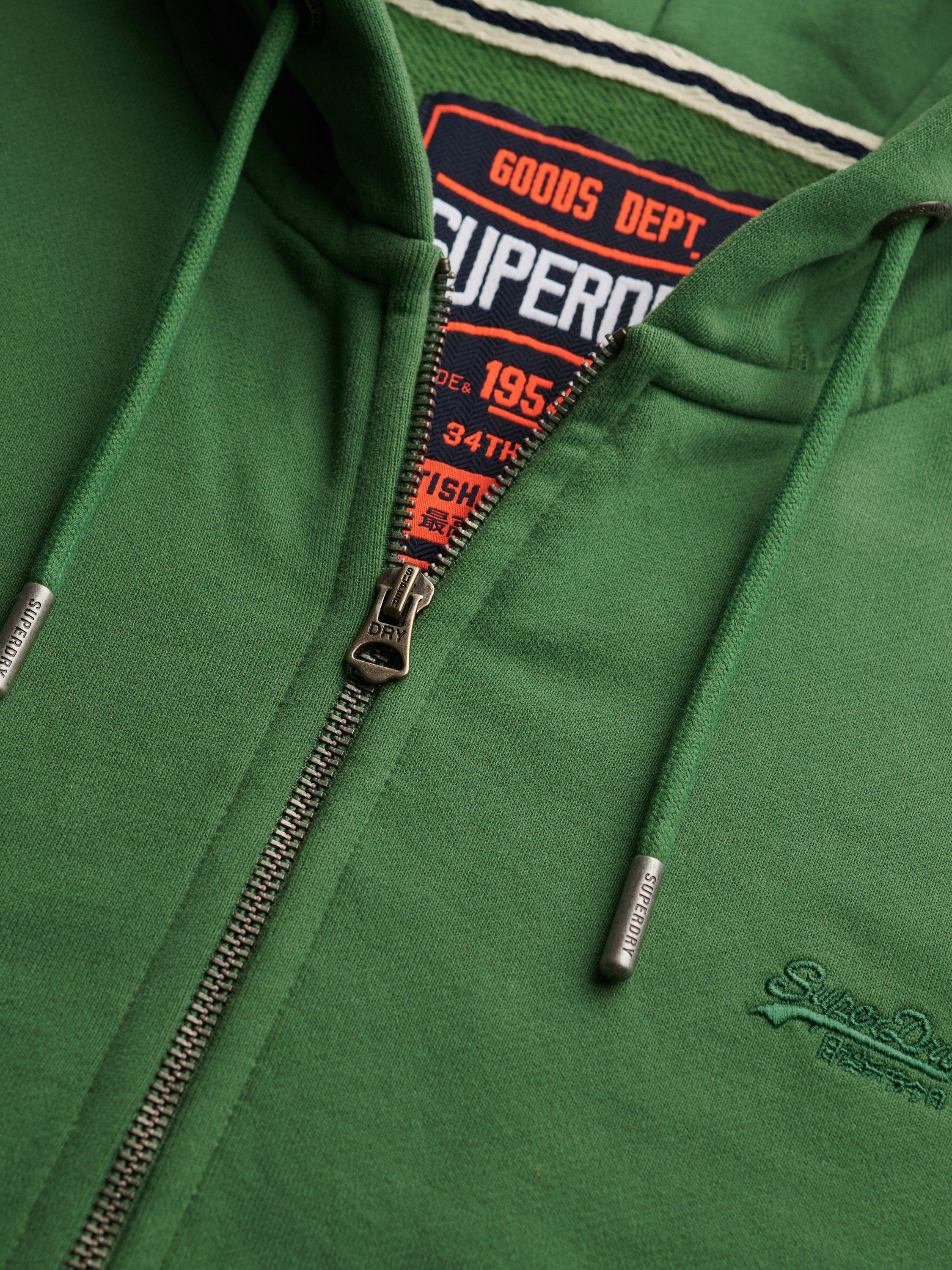 Product image 5 of 5, which shows Superdry Essential Logo Zip Hoodie, Artichoke Green, S