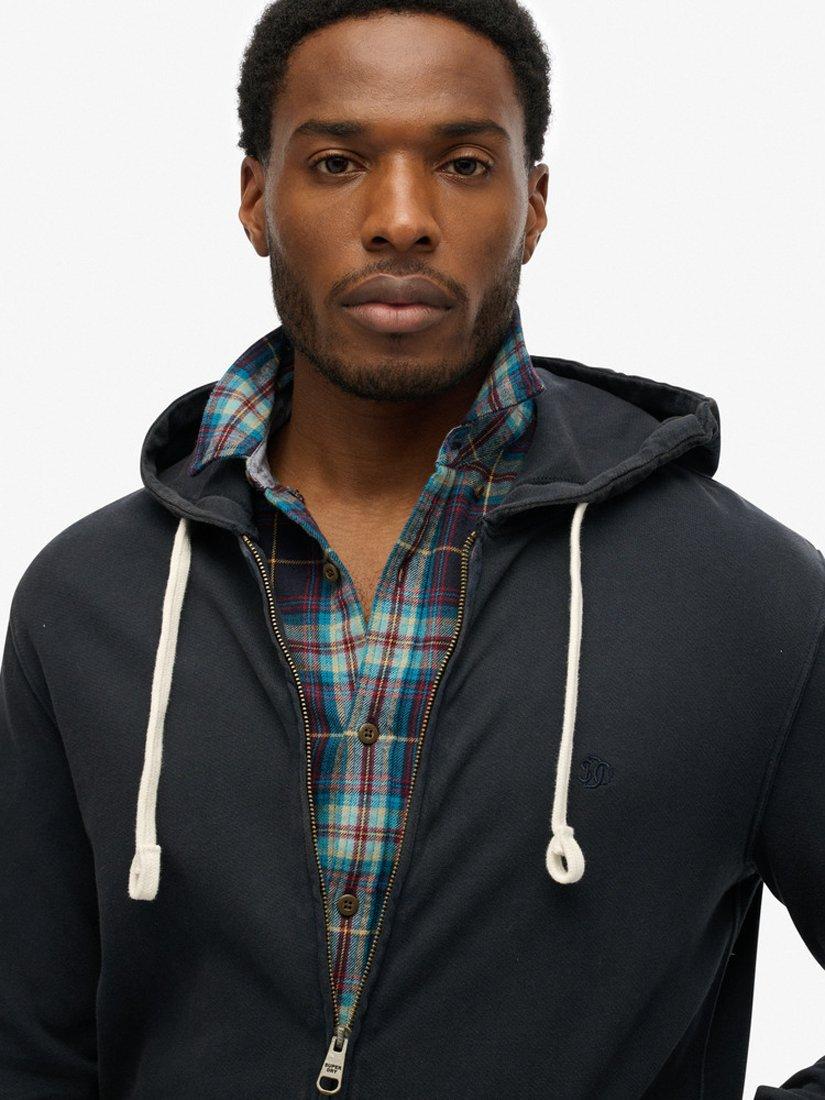 Product image 4 of 4, which shows Superdry Classic Essential Zip Hoodie, Bradley Navy, S