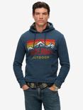 Superdry Mountain Graphic Relaxed Fit Hoodie, Orion Blue