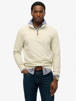 Superdry Classic Essential Half Zip Jumper, Silver Birch, Silver Birch