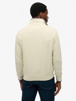 Superdry Classic Essential Half Zip Jumper, Silver Birch - view 2, Silver Birch