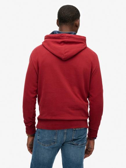 Superdry Essential Logo Cotton Blend Hoodie - view 2, League Red