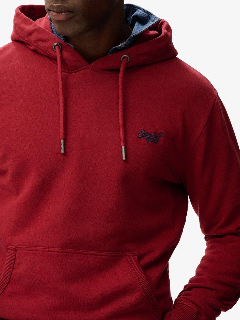 Product image 5 of 6, which shows Superdry Essential Logo Cotton Blend Hoodie, League Red, S