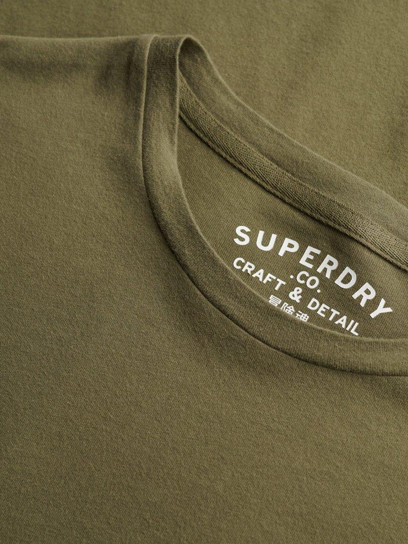 Product image 5 of 5, which shows Superdry Cotton Regular Fit Long Sleeve T-Shirt, Beetle Green, S