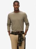 Superdry Cotton Regular Fit Long Sleeve Classic Essential T-Shirt, Vintage Khaki
