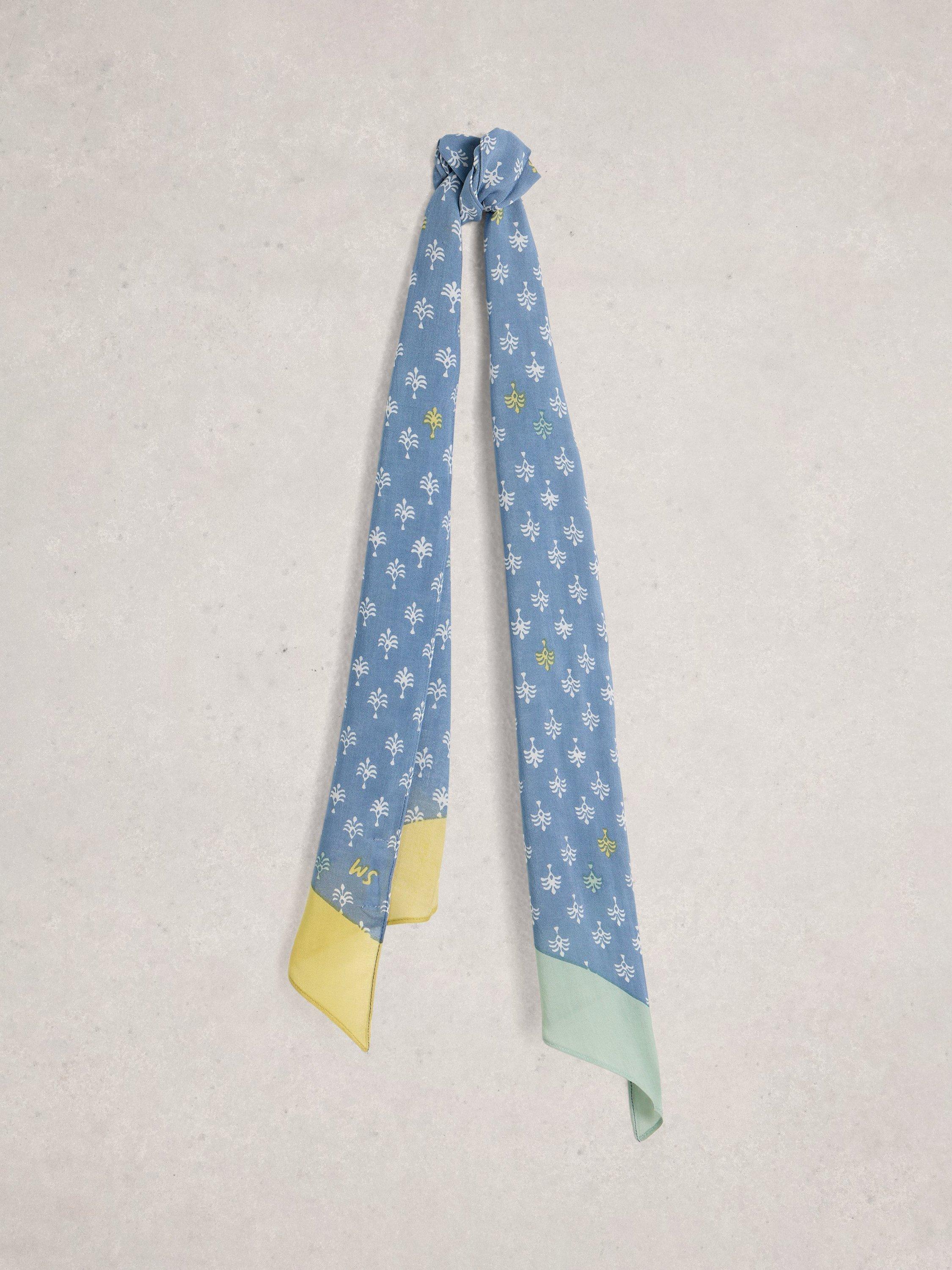 Product image 1 of 3, which shows White Stuff Sally Motif Skinny Scarf, Blue, One Size