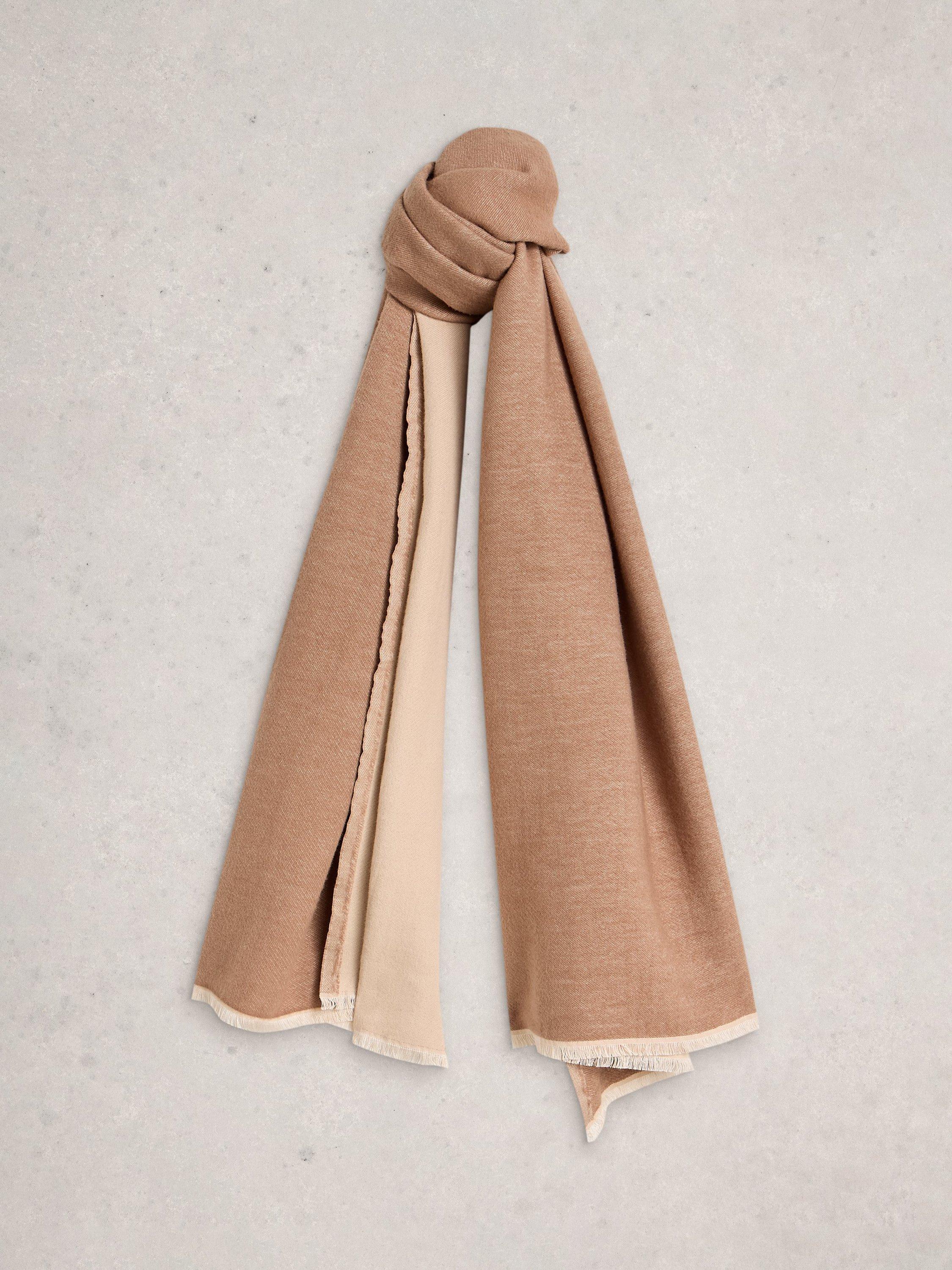 White Stuff Selma Colour Contrast Scarf, Pale Ivory, One Size