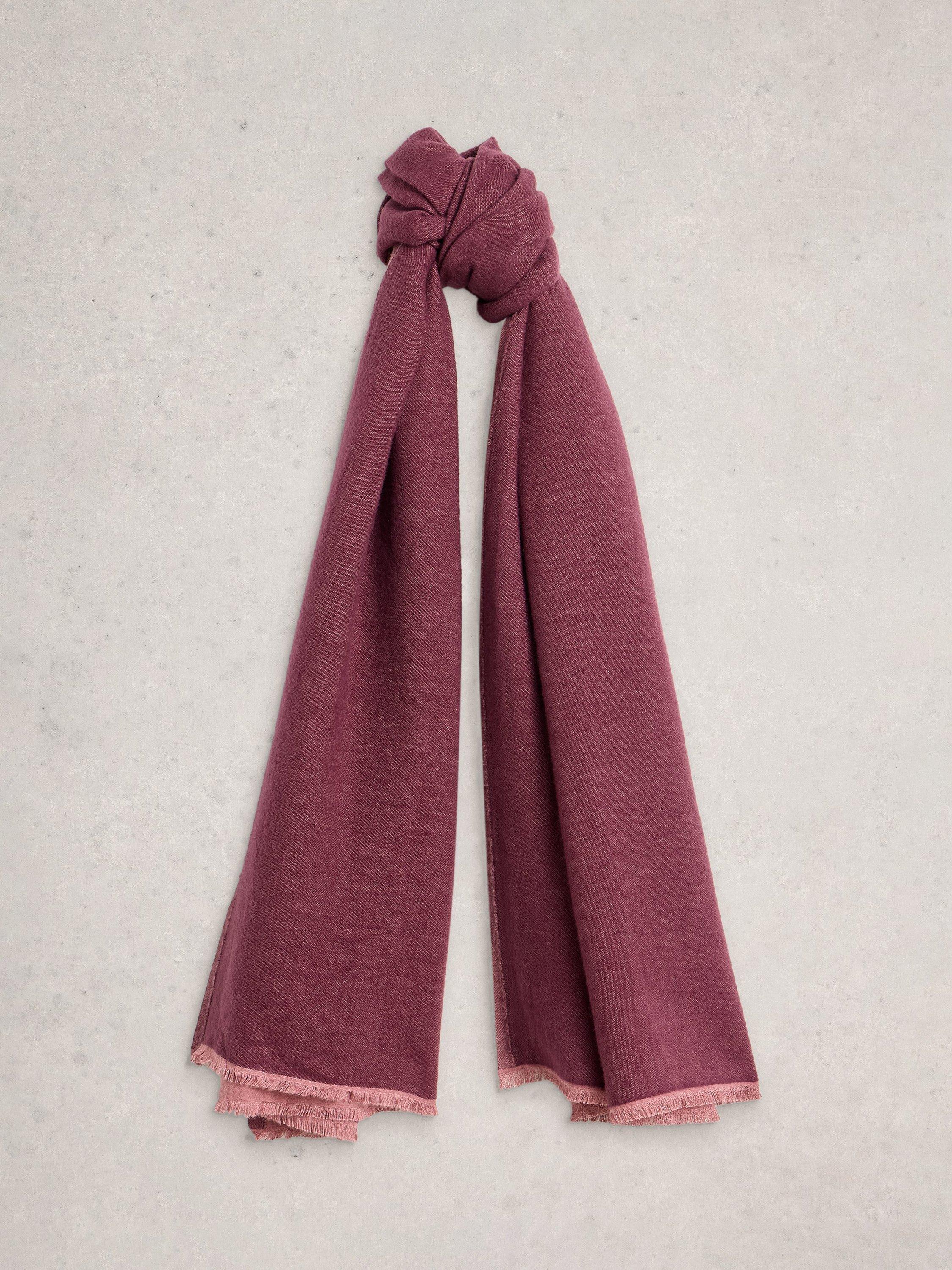 White Stuff Selma Colour Contrast Scarf, Plum, One Size