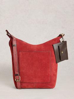 White Stuff Fern Suede Crossbody Bag, Dk Red, Dk Red