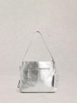 White Stuff Hettie Leather Tote Bag, Silver, Silver