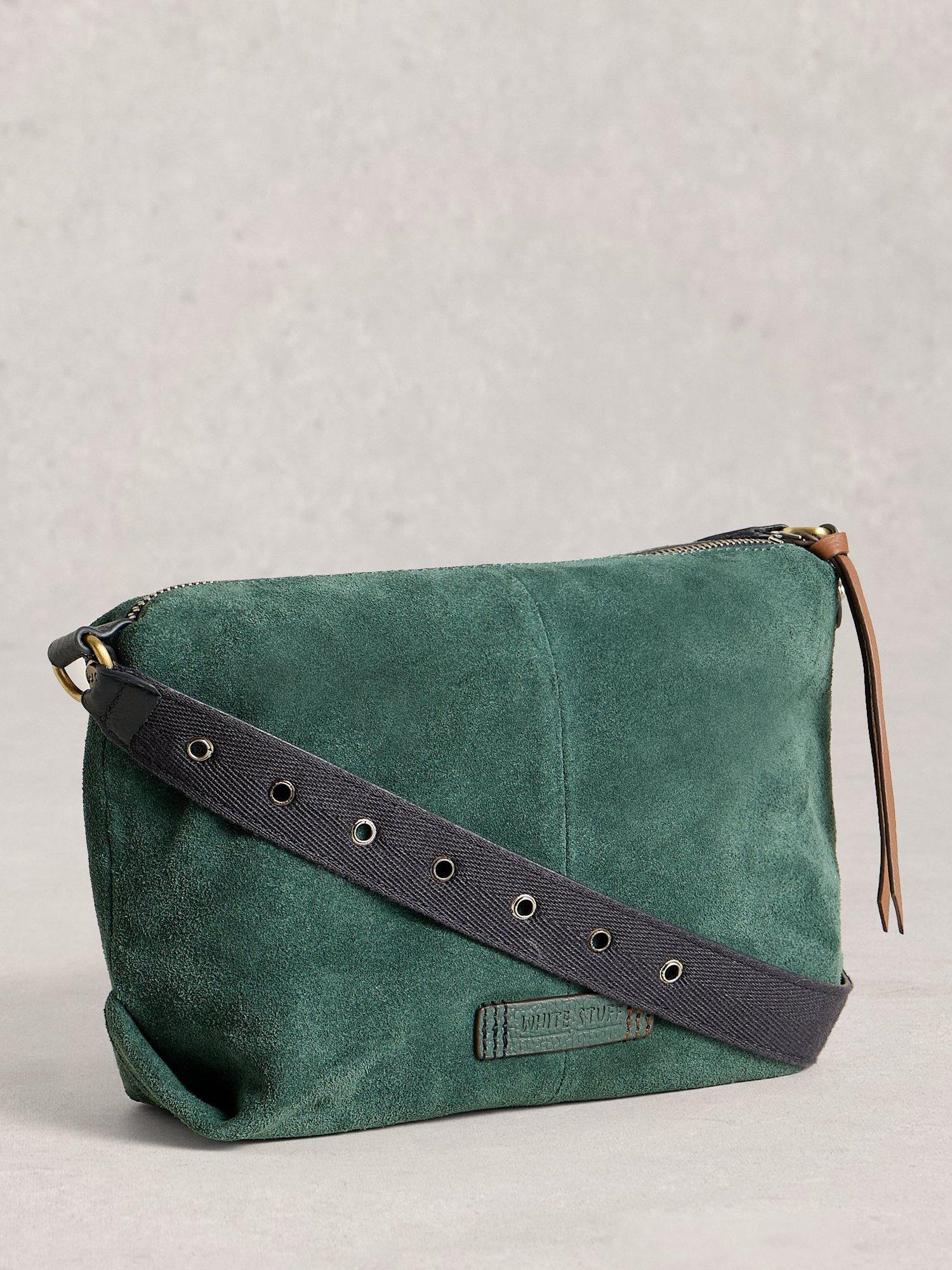 Product image 2 of 4, which shows White Stuff Hollie Eyelet Suede Bag, Mid Teal, One Size