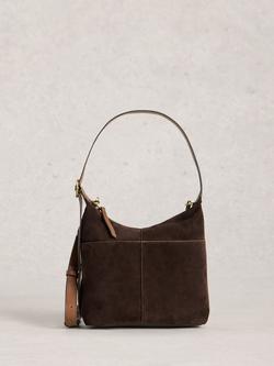 White Stuff Sophie Mini Suede Crossbody Bag, Dk Brown, Dk Brown