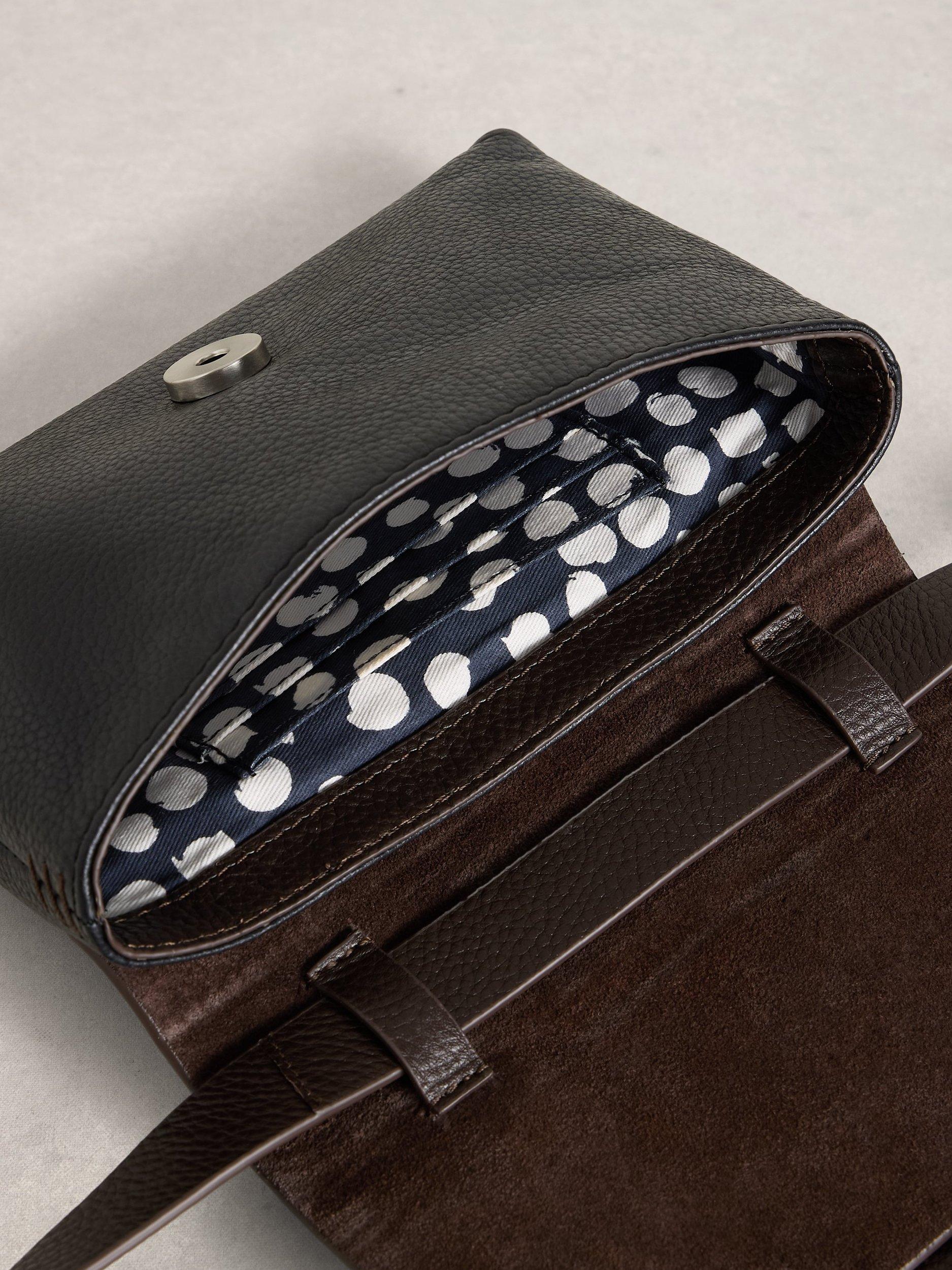 Product image 3 of 4, which shows White Stuff Tabby Mini Landscape Leather Bag, Brown/Multi, One Size