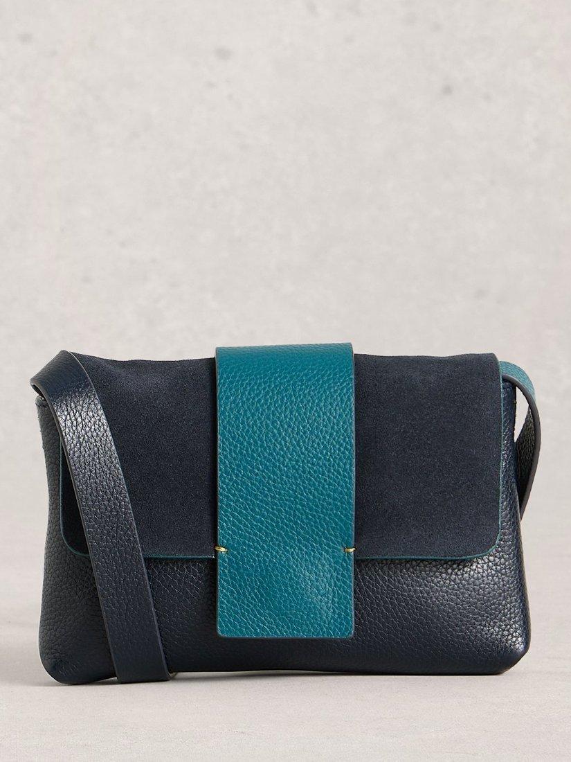 Product image 1 of 4, which shows White Stuff Tabby Leather Crossbody Bag, Midnight, One Size