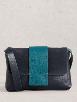 White Stuff Tabby Leather Crossbody Bag, Midnight