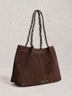 White Stuff Tessa Suede Tote Bag, Dk Brown - view 2, Dk Brown