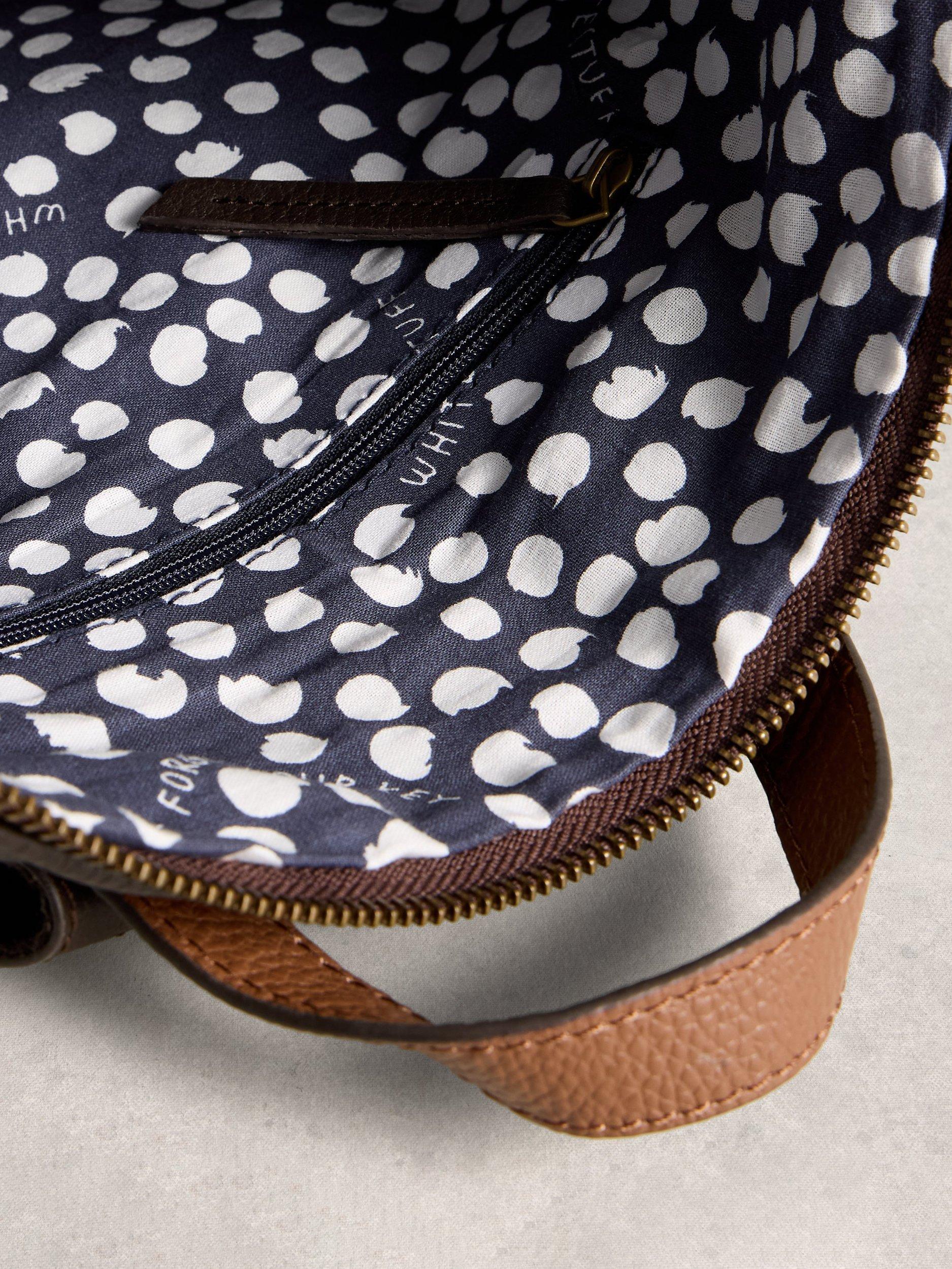 Product image 3 of 4, which shows White Stuff Tiggy Leather Backpack , Dark Brown, One Size