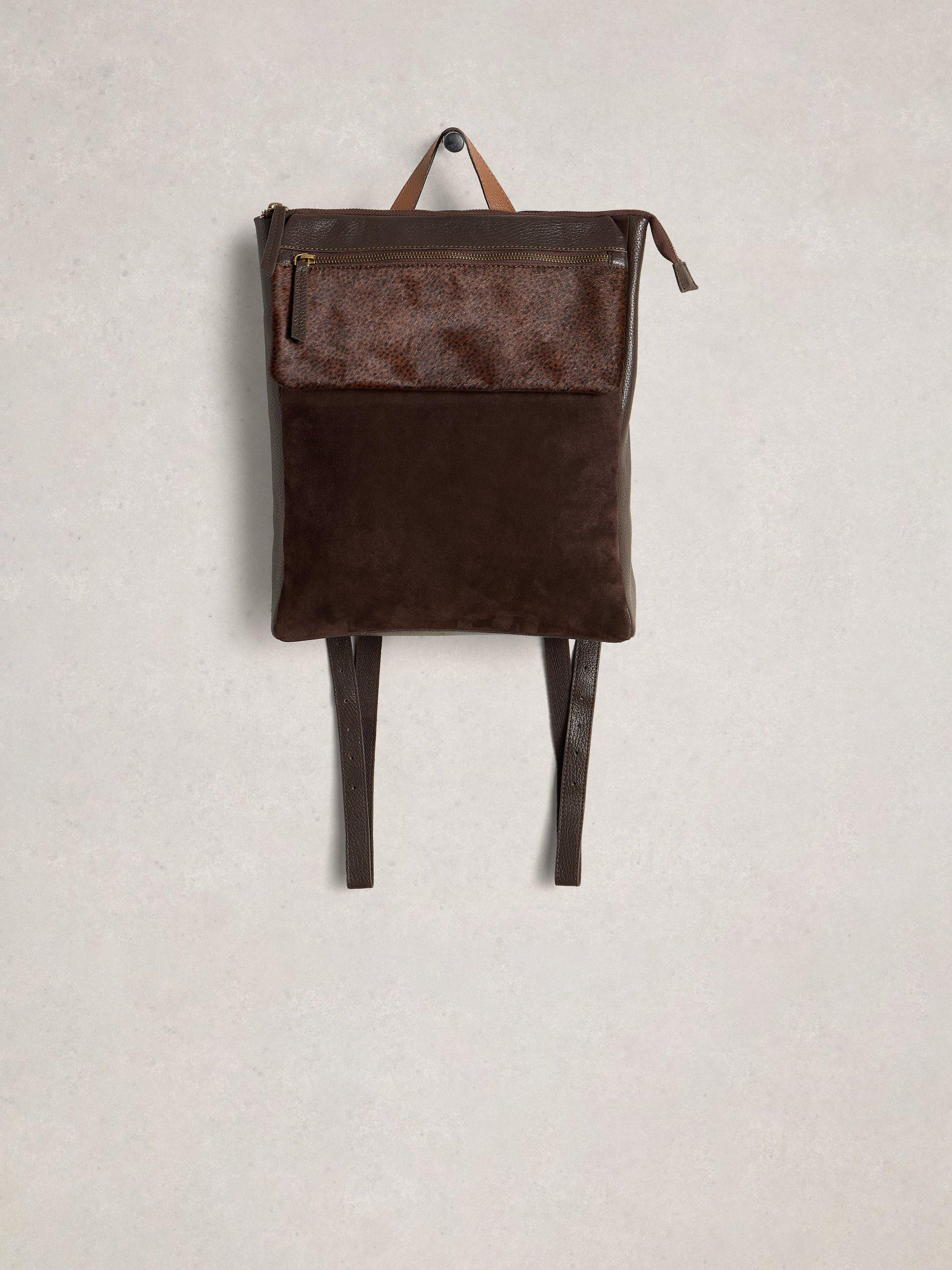 Product image 4 of 4, which shows White Stuff Tiggy Leather Backpack , Dark Brown, One Size