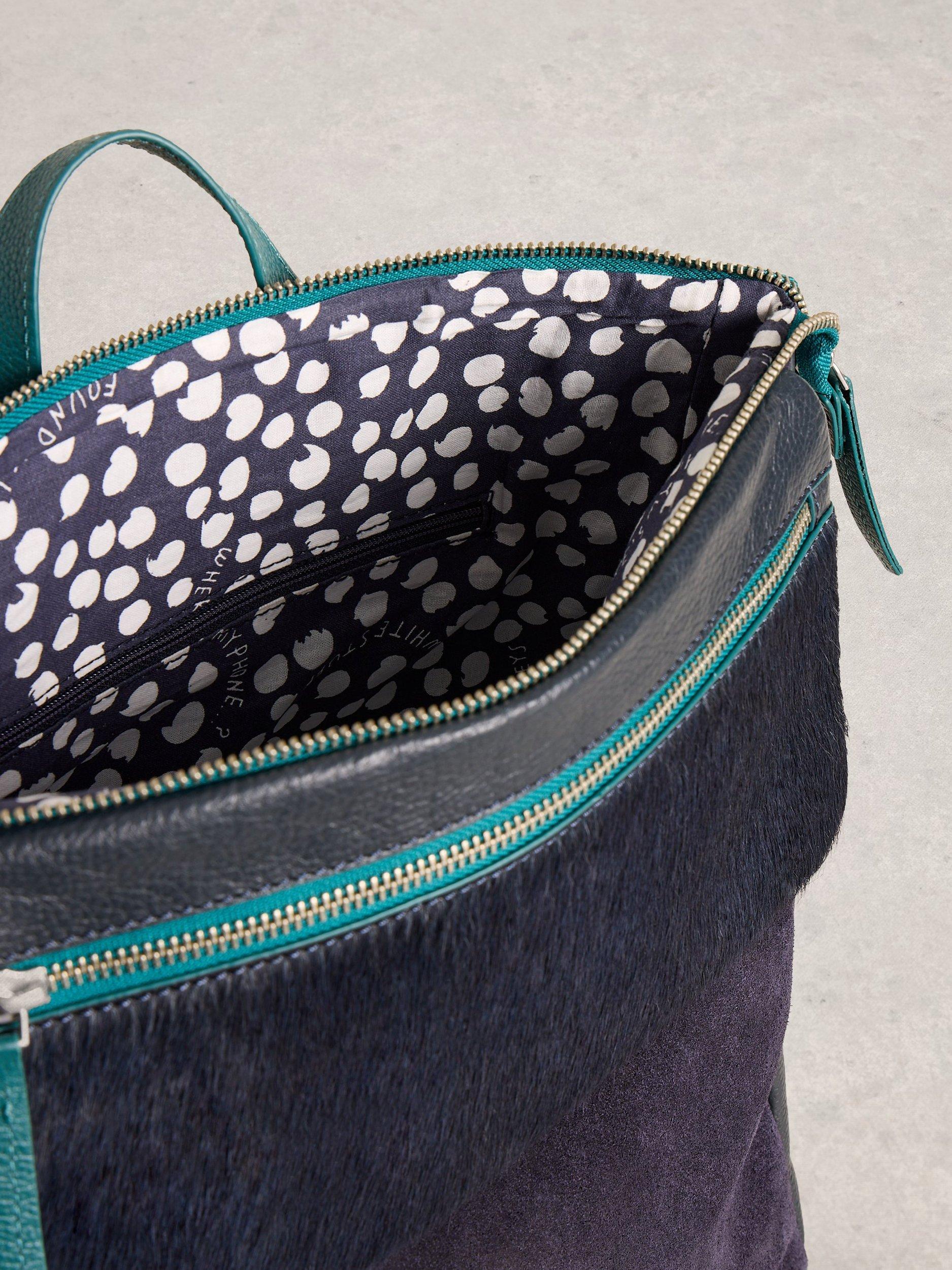 Product image 3 of 4, which shows White Stuff Tiggy Leather Backpack, Dark Navy, One Size