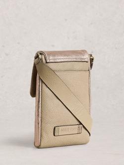 White Stuff Tiggy Suede Crossbody Bag, Gold/Tan - view 2, Gold/Tan