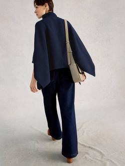 White Stuff Funnel Neck Poncho - view 2, Dark Navy