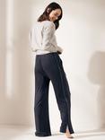 Truly Side Stripe Wide Leg Joggers, Navy