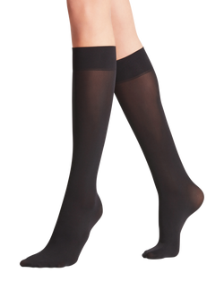 FALKE Pure Matt 50 Knee High Tights, Black, Black