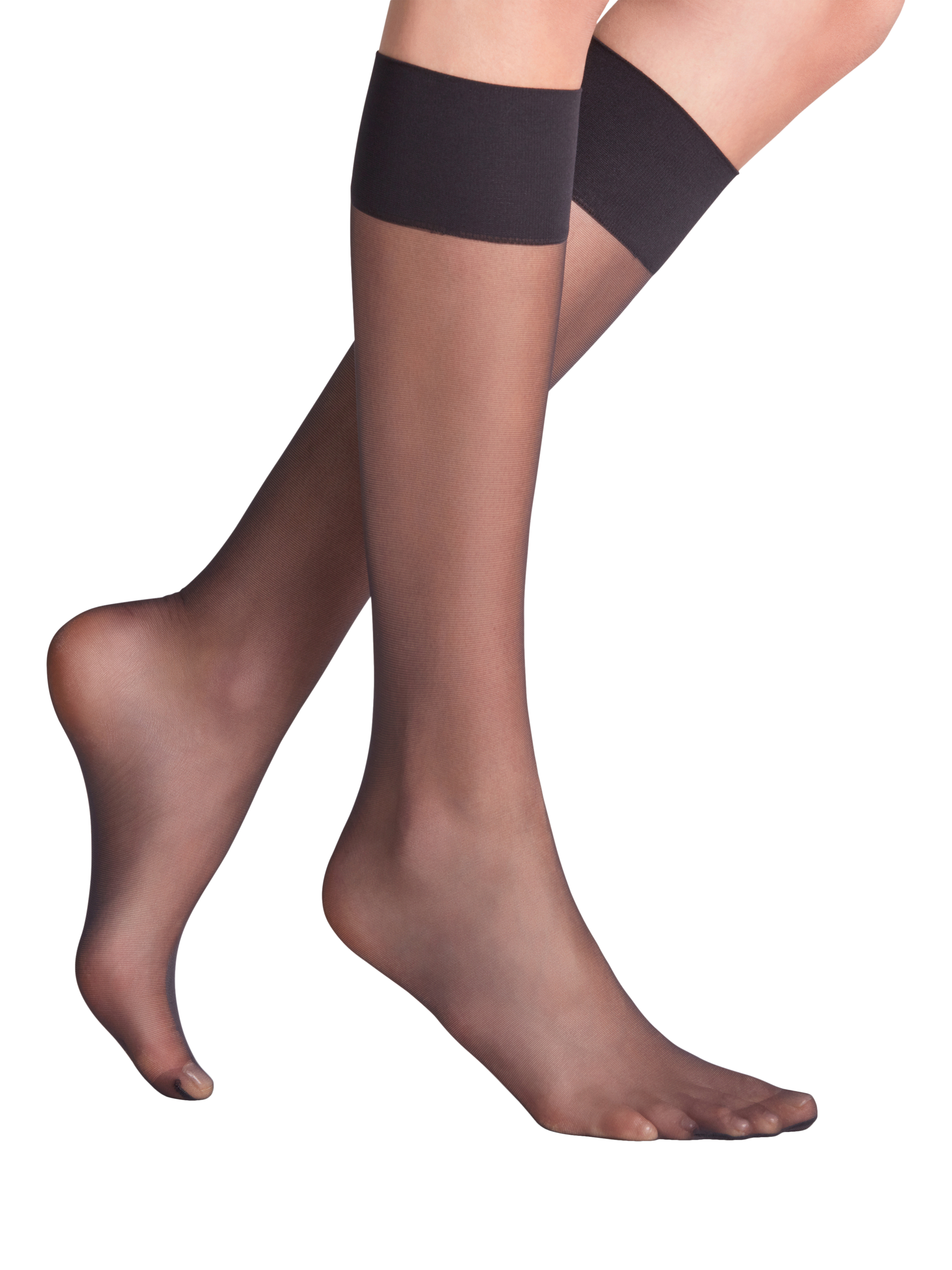 Product image 2 of 3, which shows FALKE Pure Matt 20 Sheer Knee High Socks, Black, S-M