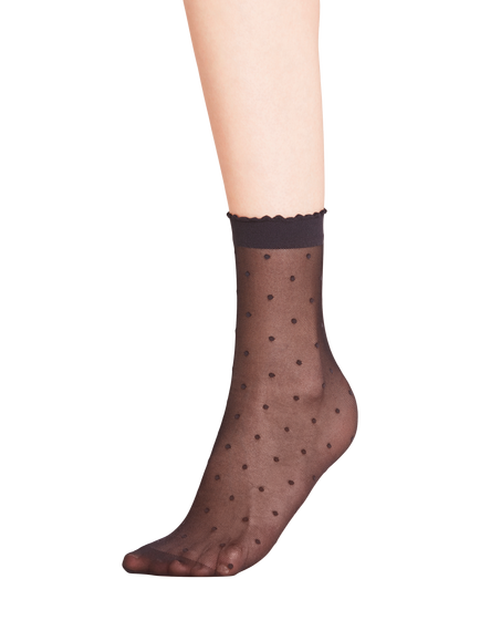 FALKE 15 Denier Dot Ankle Socks, Black, Black