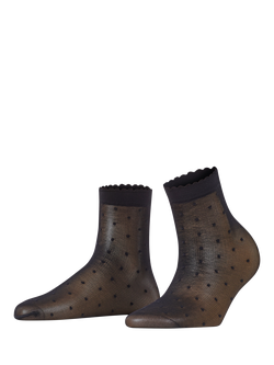 FALKE 15 Denier Dot Ankle Socks, Black - view 2, Black