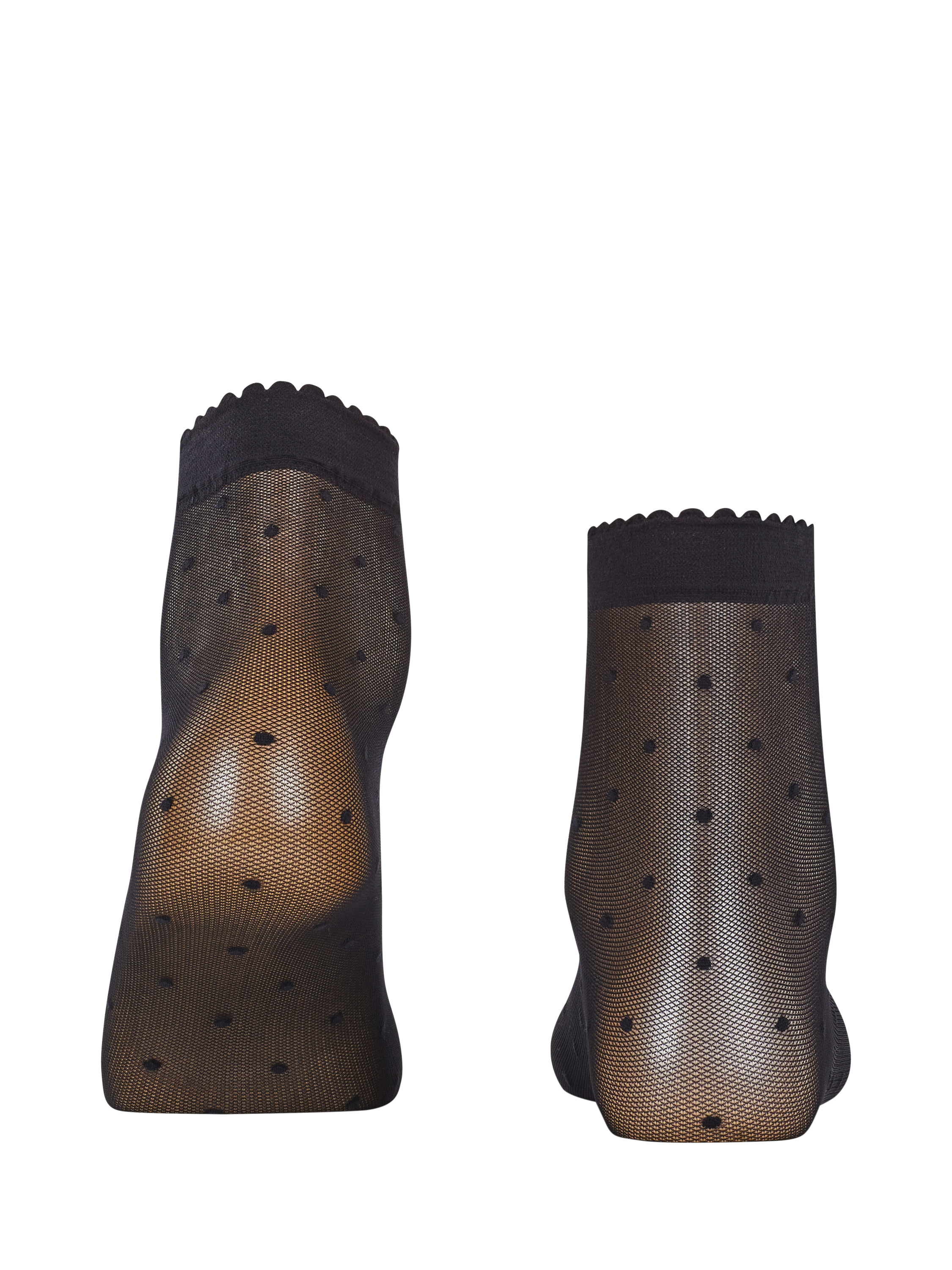 Product image 3 of 4, which shows FALKE 15 Denier Dot Ankle Socks, Black, S-M
