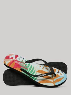 Superdry Logo Flip Flops, Jungle Stencil Peach