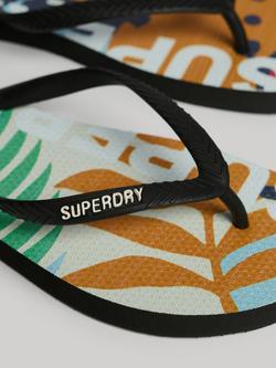 Superdry Logo Flip Flops - view 2, Jungle Stencil Peach