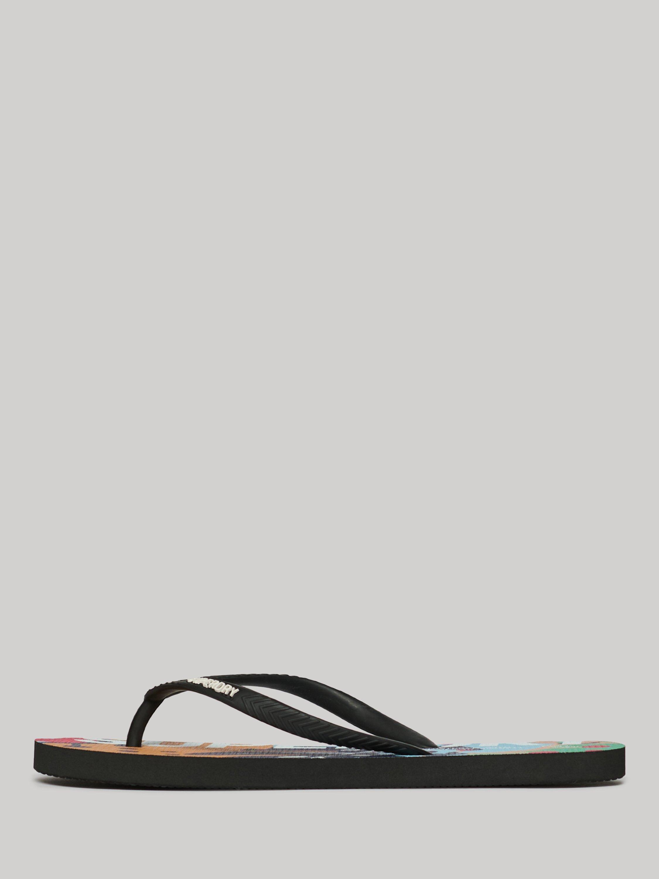 Product image 4 of 4, which shows Superdry Logo Flip Flops, Jungle Stencil Peach, 5-6