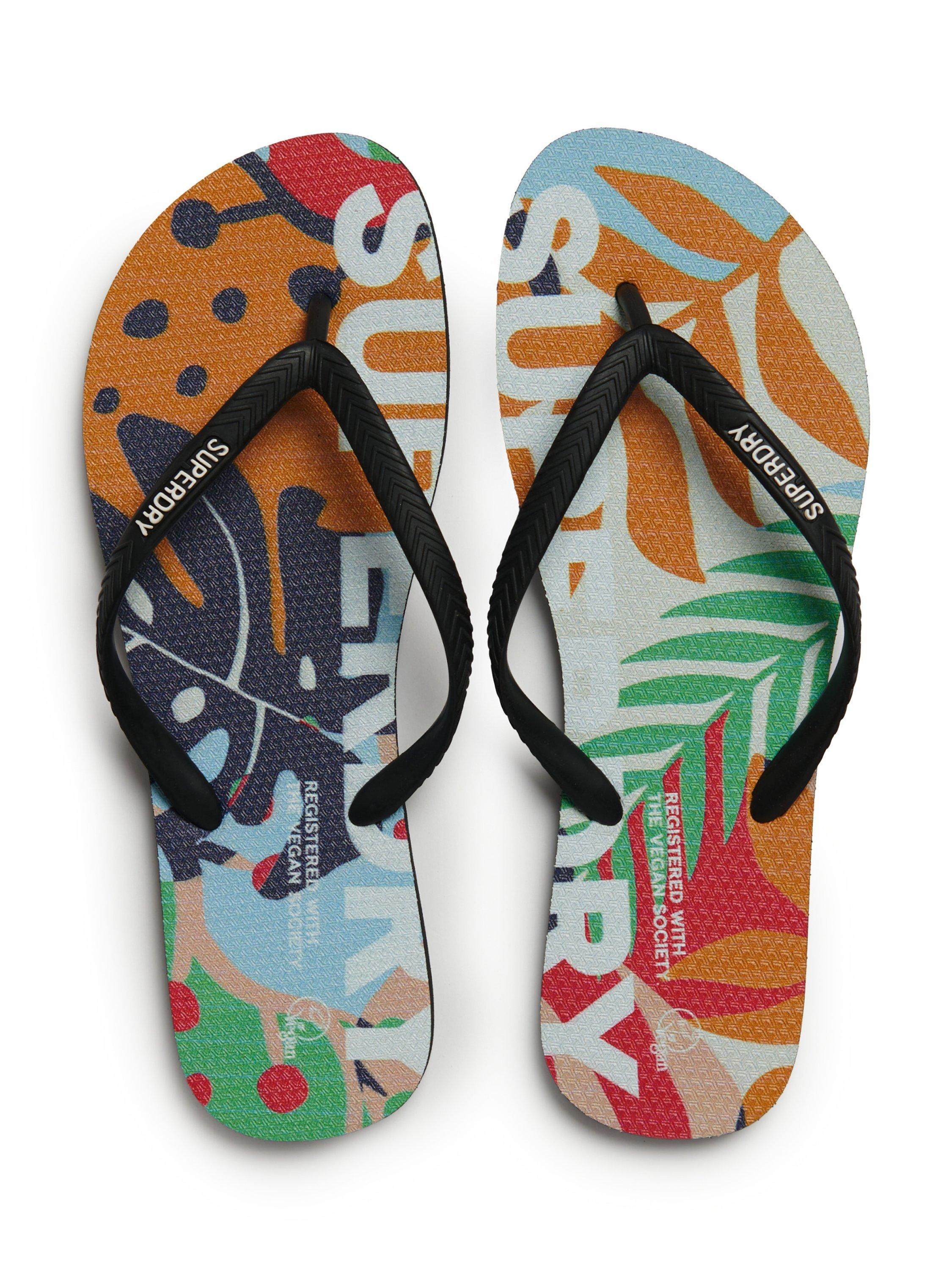 Product image 3 of 4, which shows Superdry Logo Flip Flops, Jungle Stencil Peach, 5-6