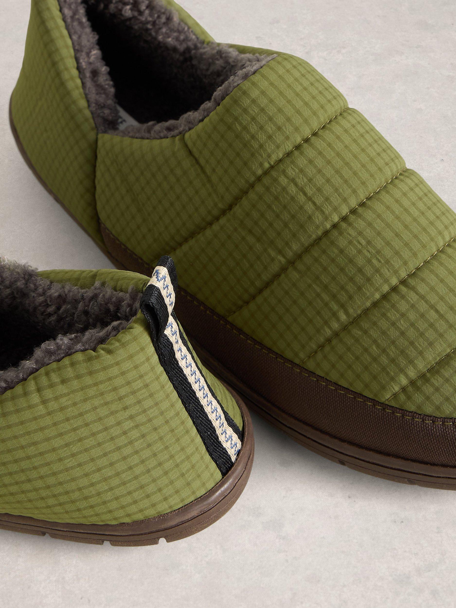 Product image 3 of 4, which shows White Stuff Check Closed Slippers, Khaki Green, 7